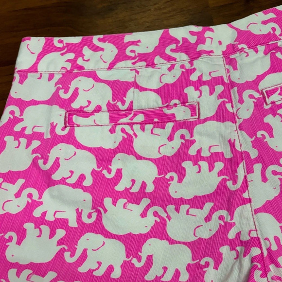 Lilly Pulitzer Buttercup Shorts Tusk in the Sun Pink Elephant Scalloped Size 0 - Picture 15 of 15